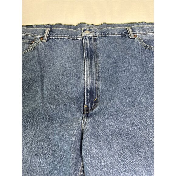 Levis 550 Jeans Relaxed Fit Straight Leg Blue Denim Med Wash Pockets Mens 50x32 - Picture 3 of 10